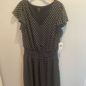BNWT Knee Length Blue Polka Dot Dress Sz 1X